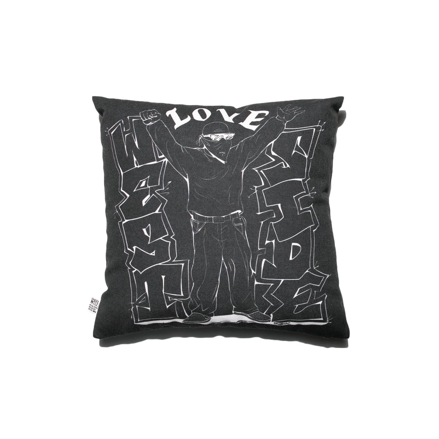 Mr. Dubb Pillow by NOH8TIN-Black