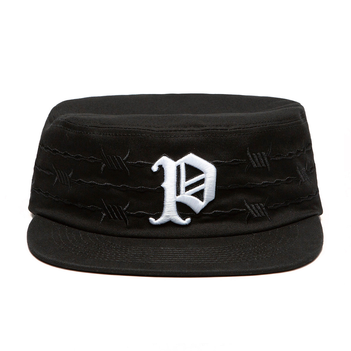 Barbed Wire Pillbox Cap-Black