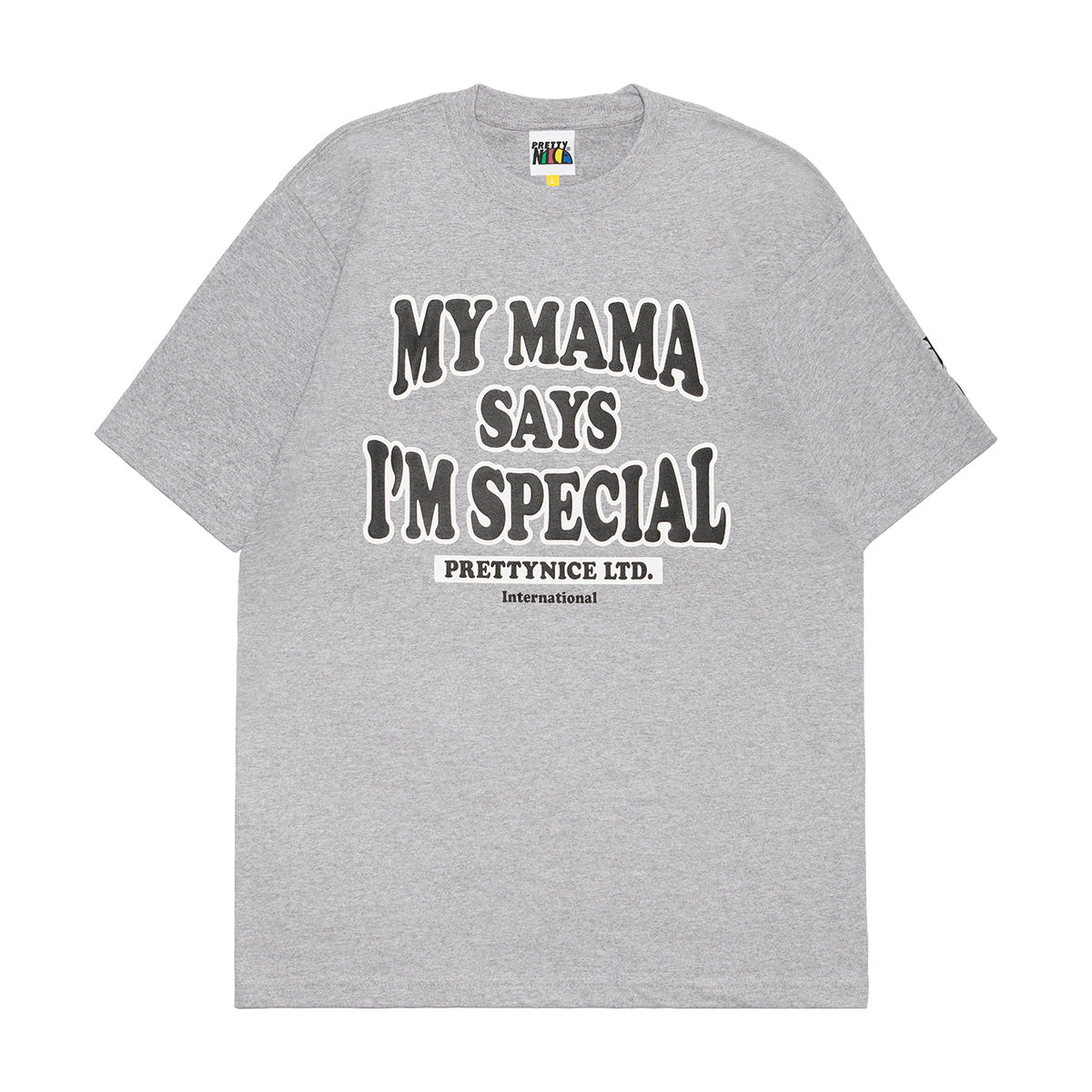 My MaMa Crack Print Heavyweight Tee-Grey