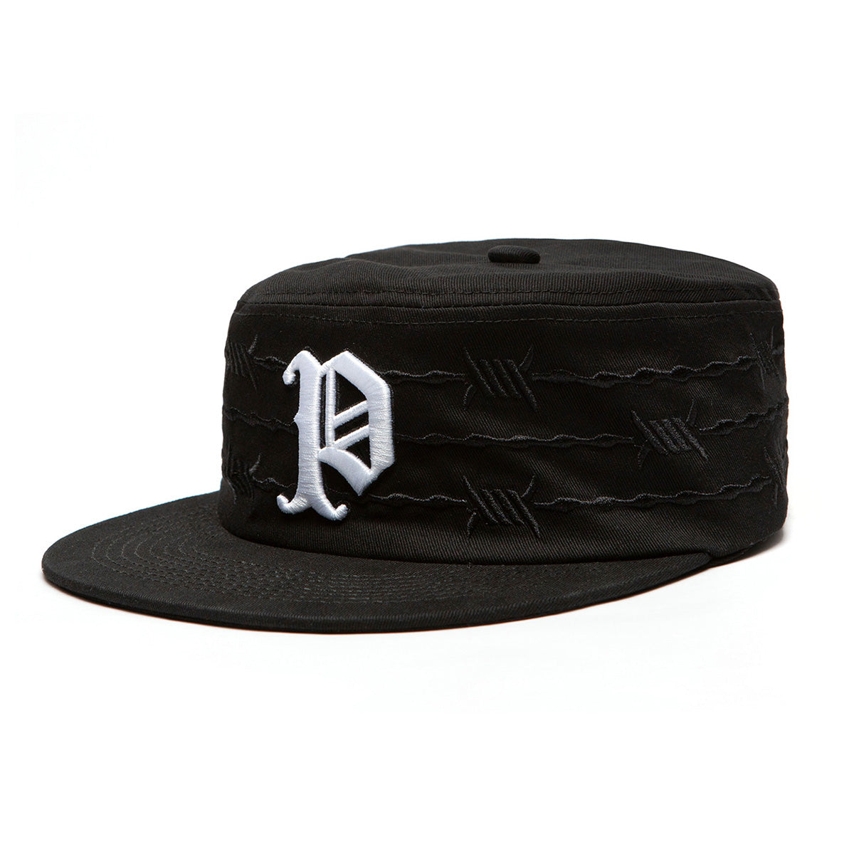 Barbed Wire Pillbox Cap-Black