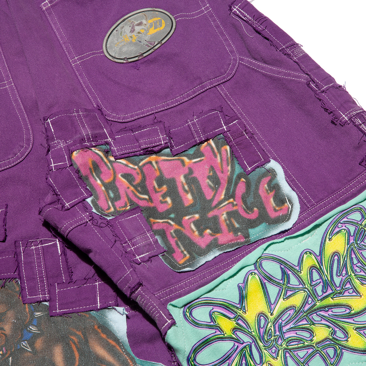 09 Rebuild Cargo Shorts-Purple