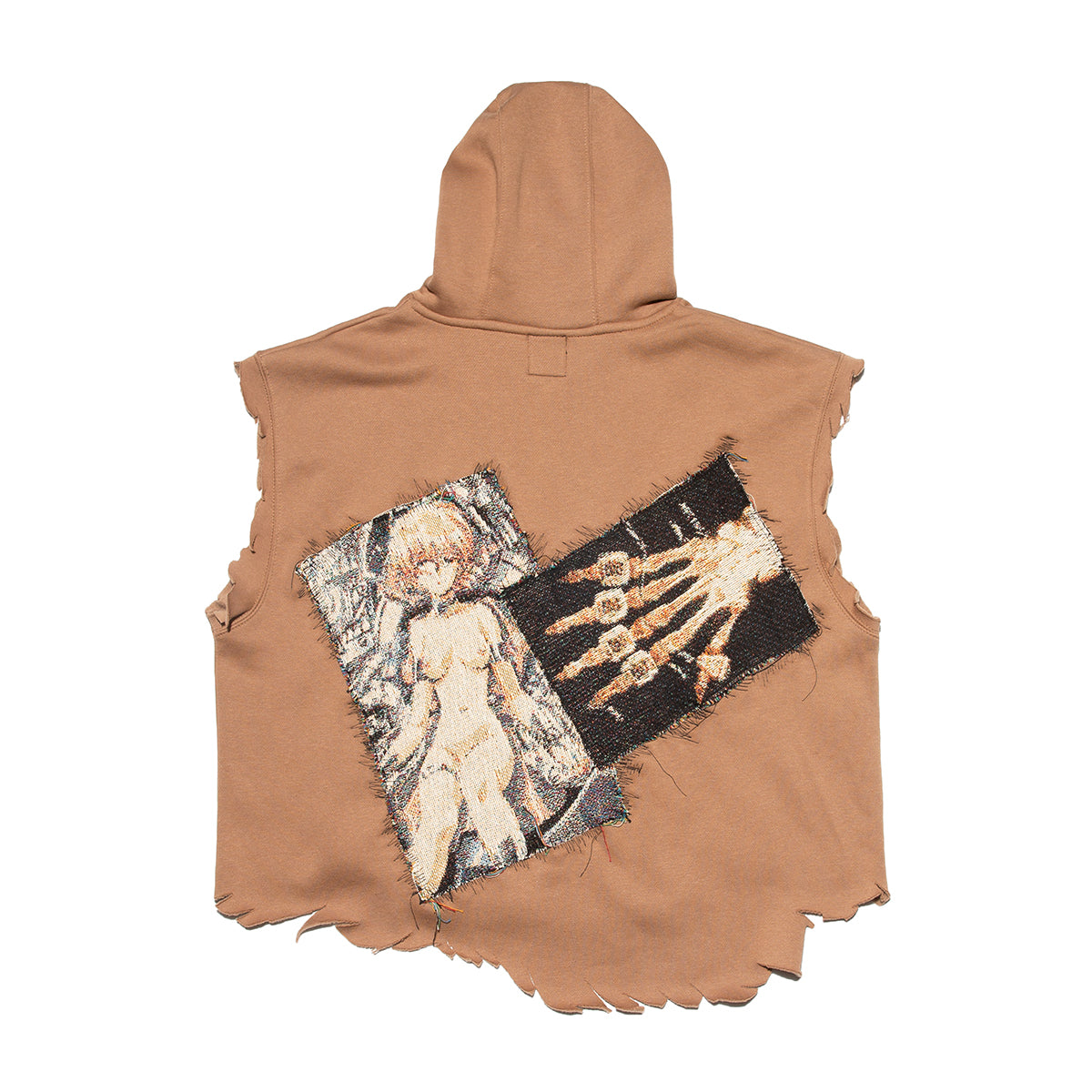 04 Rebuild Sleeveless Hoodie-Dark Tan