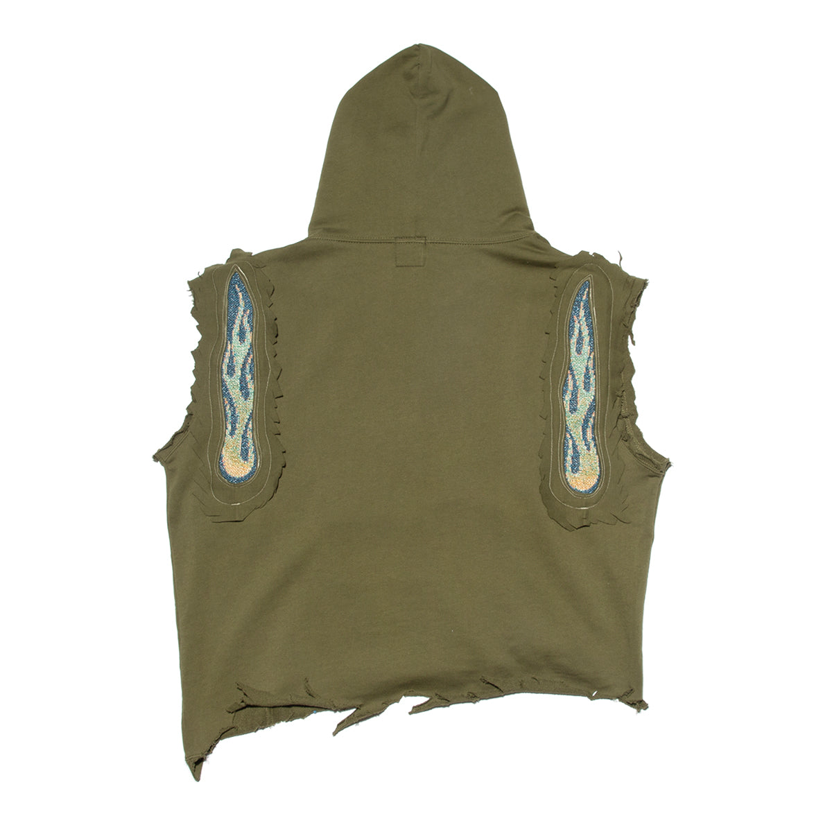 05 Rebuild Sleeveless Hoodie-Army Green 