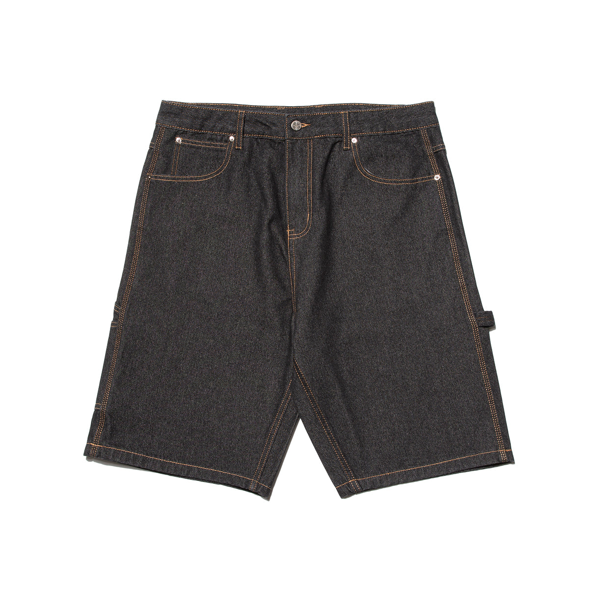 Rebound Loose Denim Shorts-Black