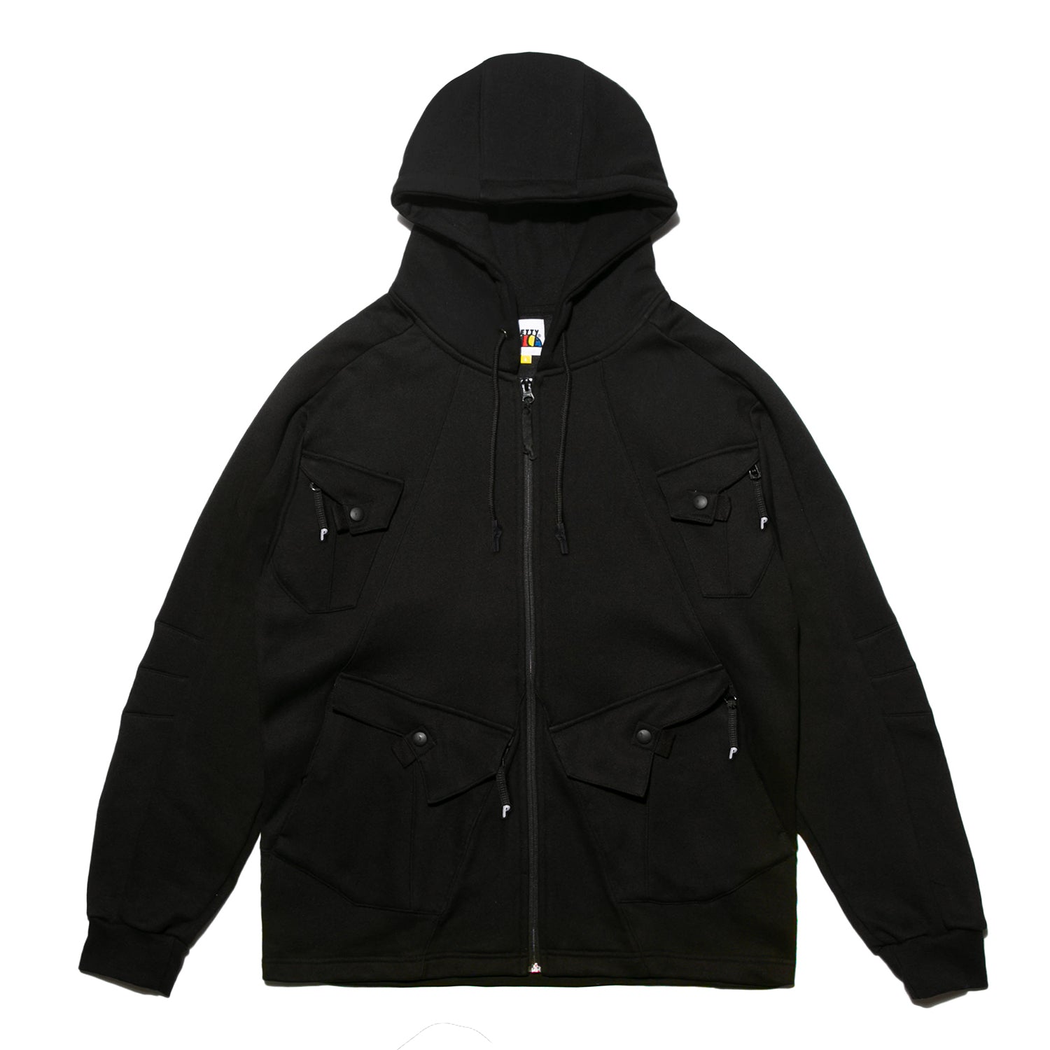 Icon Composition Zip Up Hoodie-Black