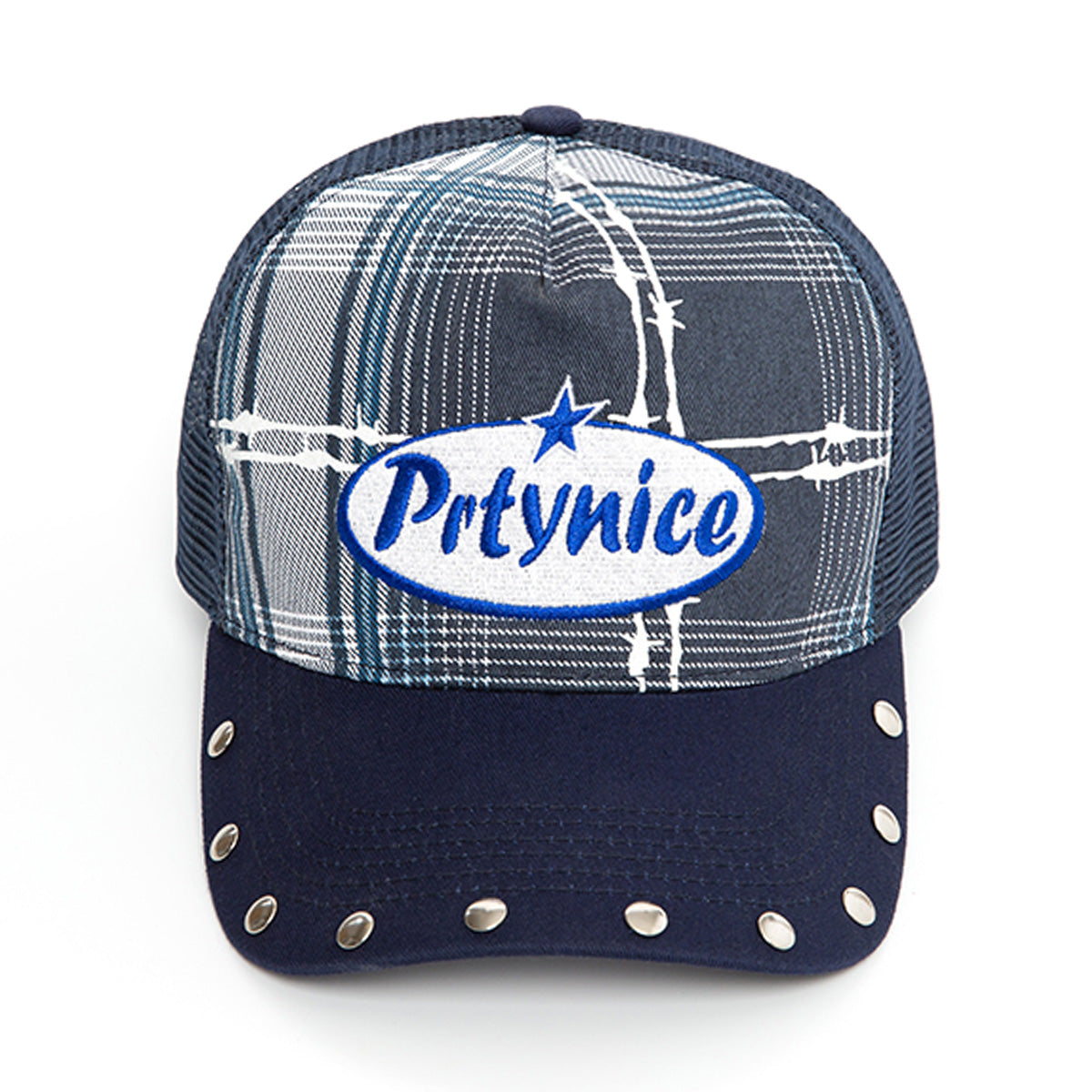 Barbed Reflective Mesh Cap-Blue