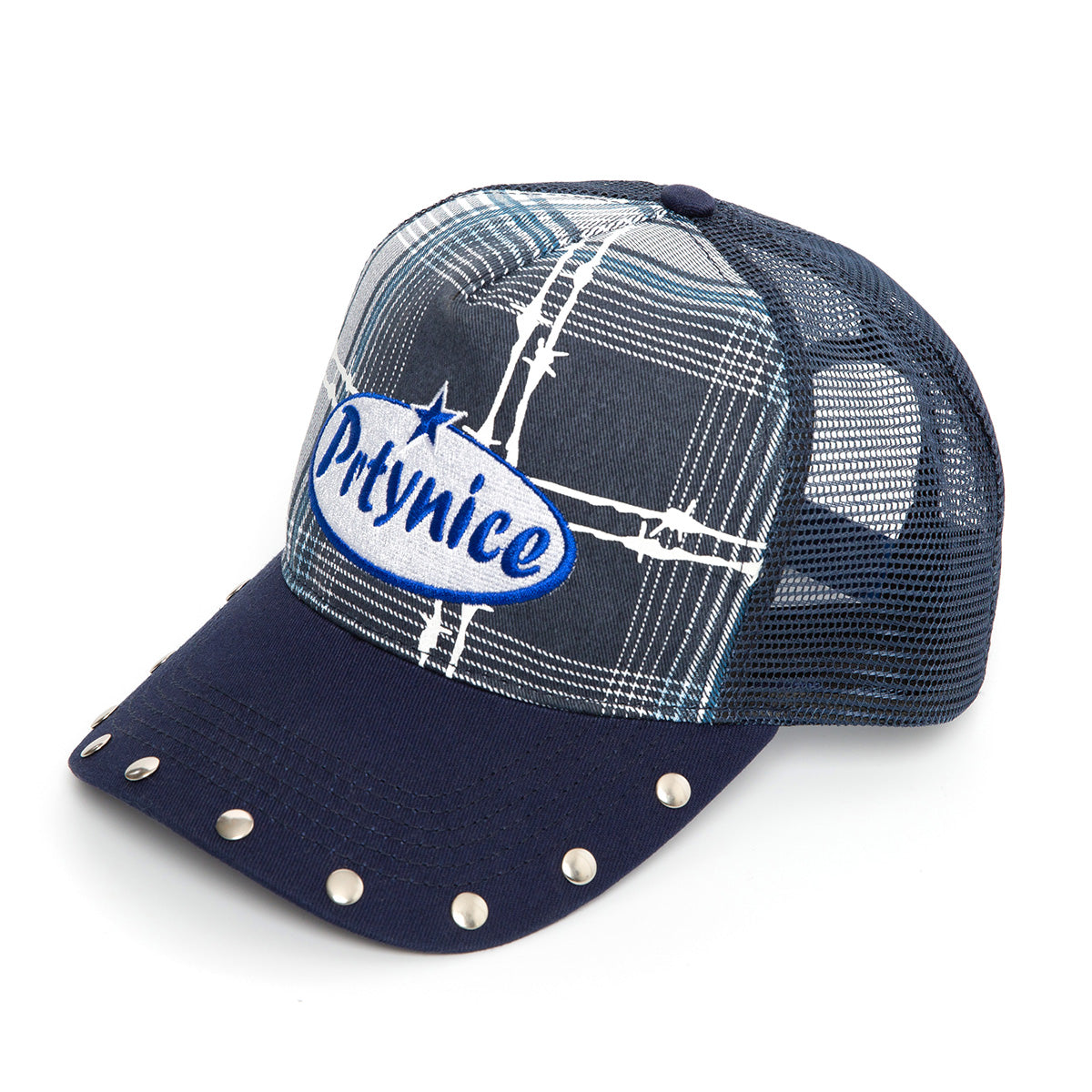 Barbed Reflective Mesh Cap-Blue