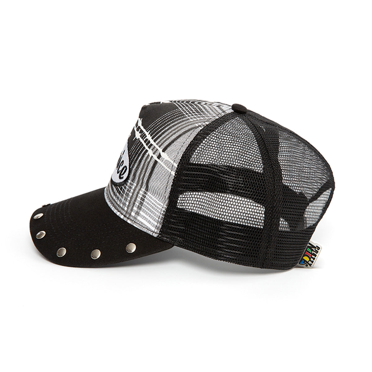 Barbed Reflective Mesh Cap-Black
