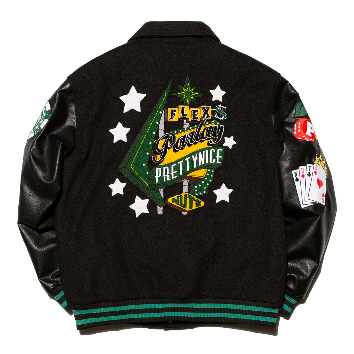 Neon Sign Varsity Jacket-Black