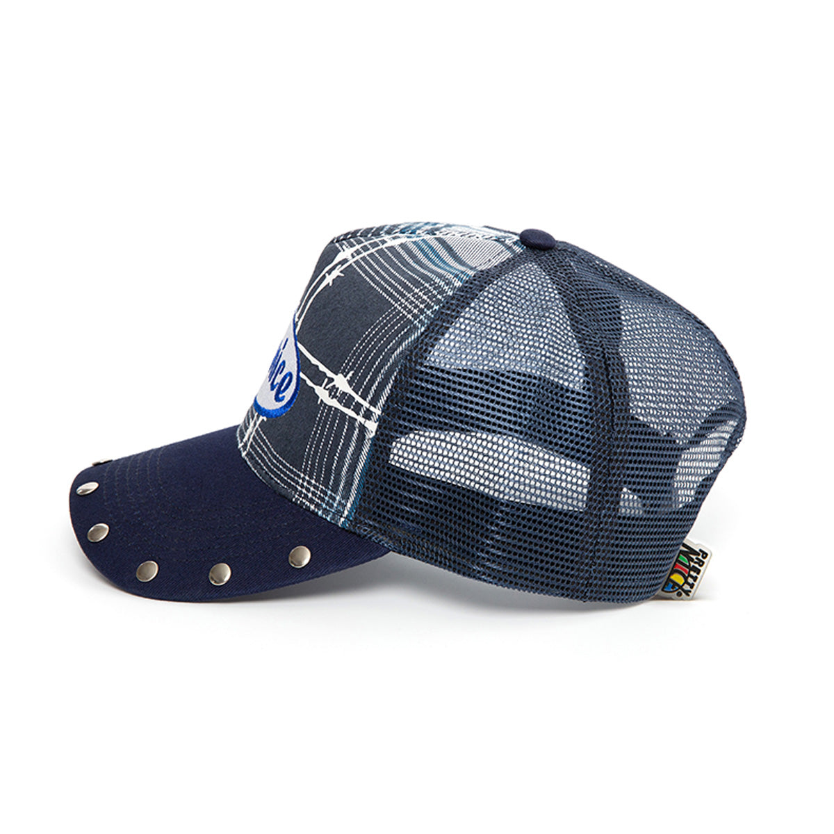 Barbed Reflective Mesh Cap-Blue