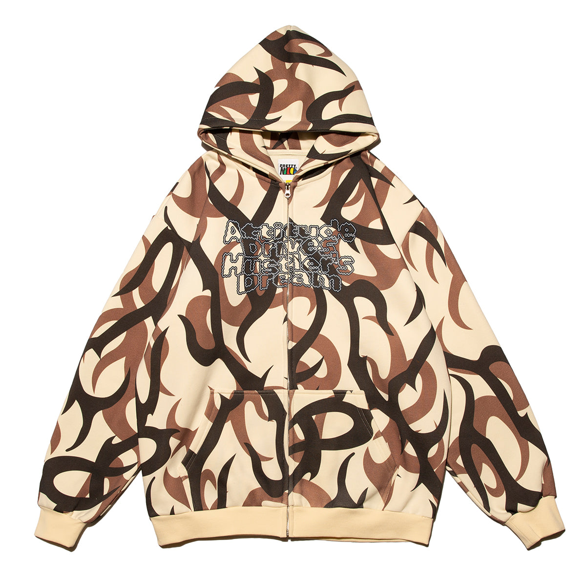 A.D.H.D. Full Zip Hoodie-Tribal Camo