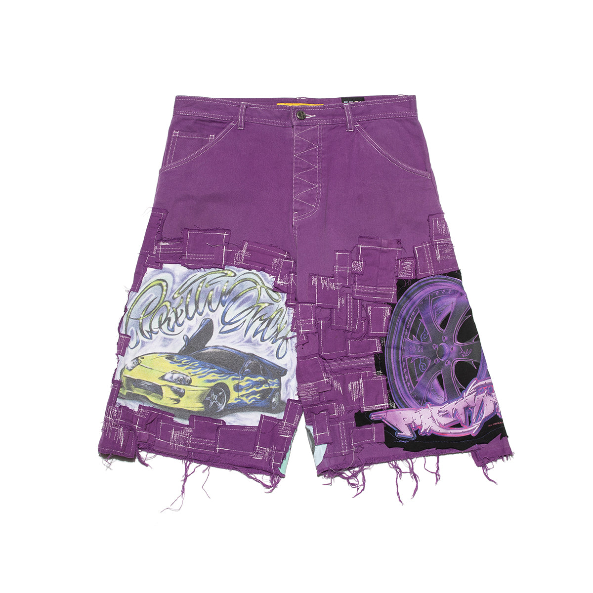 09 Rebuild Cargo Shorts-Purple 